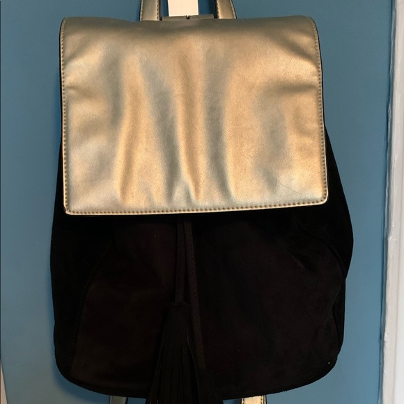 Black Suede Backpack - Picture 1 of 4